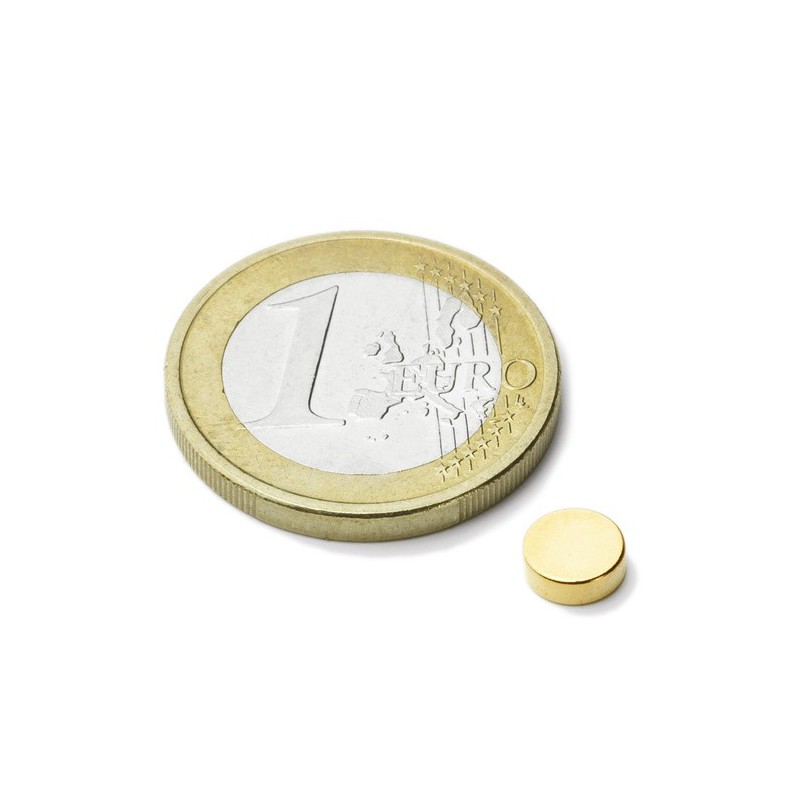 Kiekkomagneetti (Kulta)  6x2mm