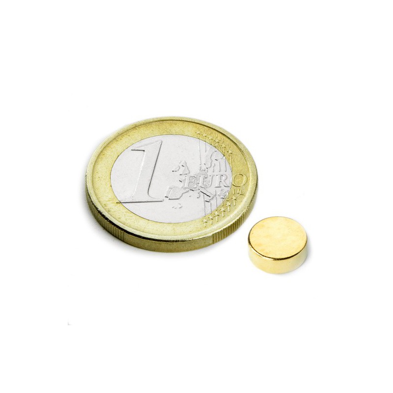 Kiekkomagneetti (kulta) 8x3mm