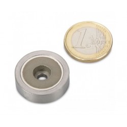 Reiällinen POT-magneetti 25x7mm (SmCo) 350°C