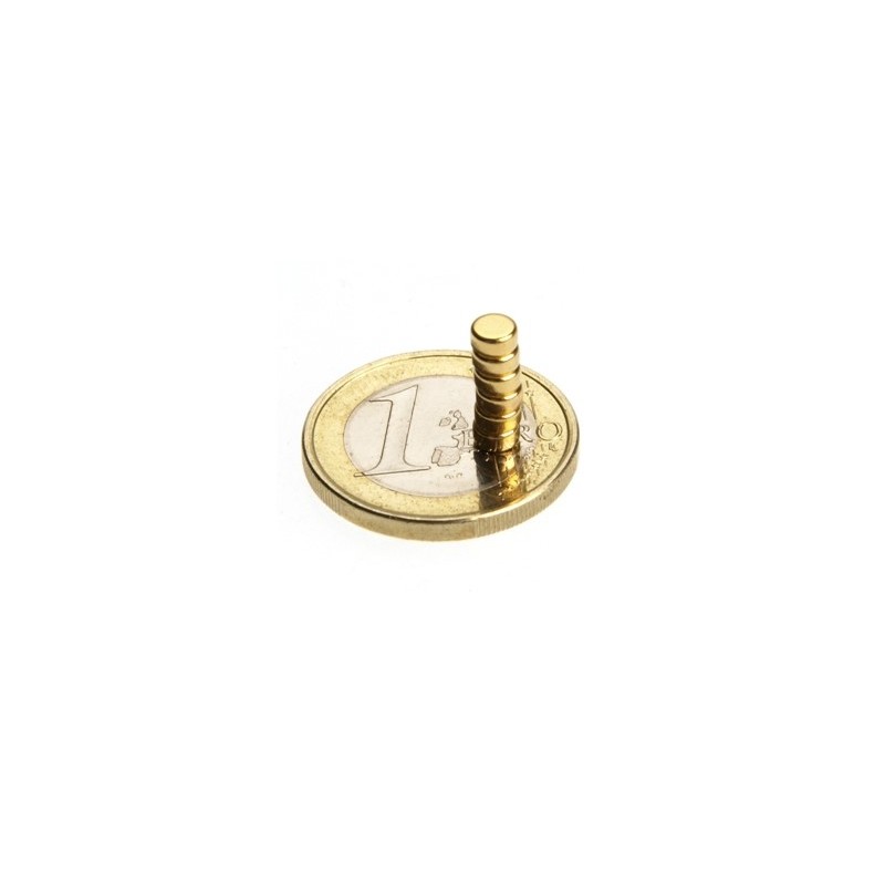 Neodyymi kiekkomagneetti 4x2mm - kullattu