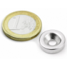 Reiällinen kiekkomagneetti 15x4mm (uppokanta)