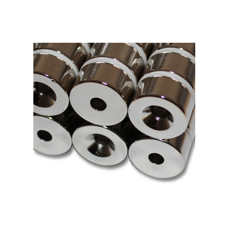 Reiällinen kiekkomagneetti 20x10mm (uppokanta)