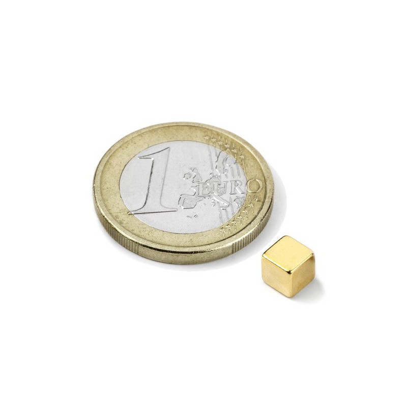 Kuutiomagneetti (kulta N50) 5x5x5mm