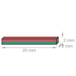 Neodyymi suorakaidemagneetti 20x2x2mm