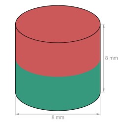 Neodymium disc magnet 8x8mm