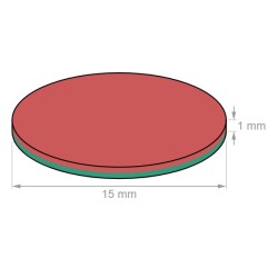 Neodymium disc magnet 15x1mm