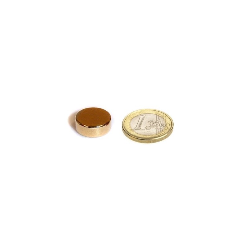 Neodyymi kiekkomagneetti 15x3mm (Kulta)