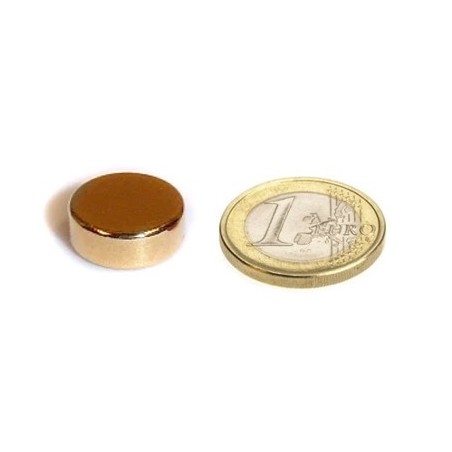 Neodyymi kiekkomagneetti 15x3mm (Kulta)