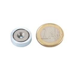 Uppokantareikäinen POT-magneetti 16x4,5mm (SmCo)