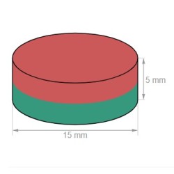 Neodyymi kiekkomagneetti 15x5mm