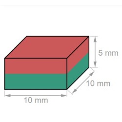 Neodyymi neliömagneetti 10x10x5mm
