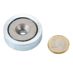 Uppokantareikäinen POT-magneetti 40x8mm (SmCo)