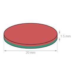 Neodymium disc magnet 20x1,5mm