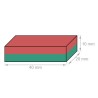 Reiällinen suorakaidemagneetti 40x20x10mm