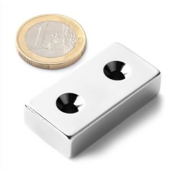 Reiällinen suorakaidemagneetti 40x20x10mm