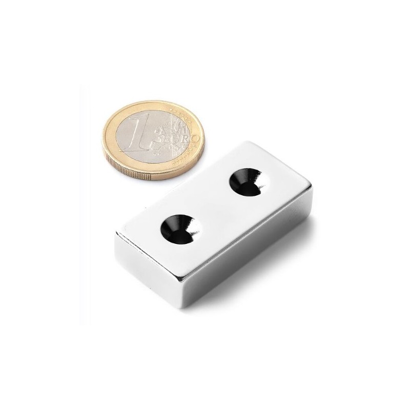 Reiällinen suorakaidemagneetti 40x20x10mm