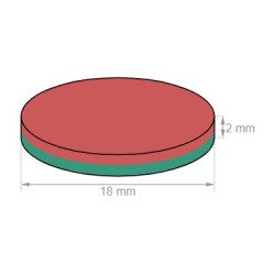 Neodymium disc magnet 18x2mm (Sew-in)