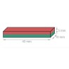 Neodyymi suorakaidemagneetti 40x10x5mm