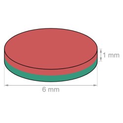 Neodymium disc magnet 6x1mm
