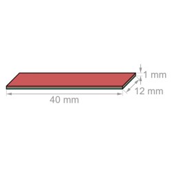 Neodyymi tarramagneetti 40x12x1mm