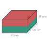 Neodyymi neliömagneetti 30x30x15mm