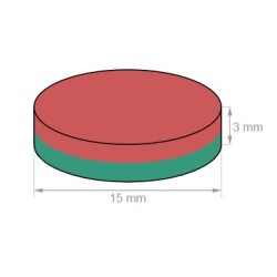 Neodyymi kiekkomagneetti 15x3mm