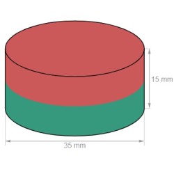 Neodyymi kiekkomagneetti 35x15mm