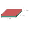 Neodyymi neliömagneetti 10x10x1,2mm (N52)