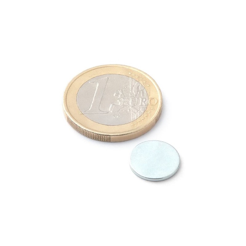 Neodymium disc magnet 12x1mm, Zinc (Zn)