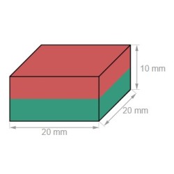 Neodyymi neliömagneetti 20x20x10mm