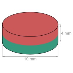 Neodyymi kiekkomagneetti 10x4mm
