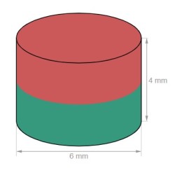 Neodymium disc magnet 6x4mm - Epoxy